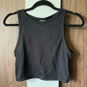 H&M Size Medium Sparkly Black Cropped Tank